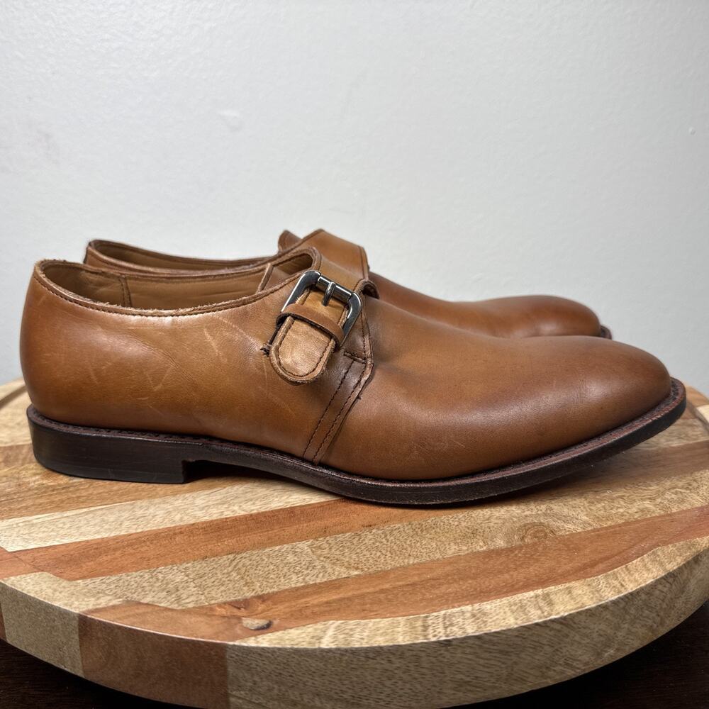 Allen Edmonds Warwick Shoes Men's 9D Monk Strap Loafers Brown Walnut Leather USA - Picture 2 of 16